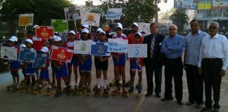 रोटरी क्लब च्या वतीने स्केटिंग रिले आणि रक्तदान शिबीराच आयोजन sketing rally belgaum