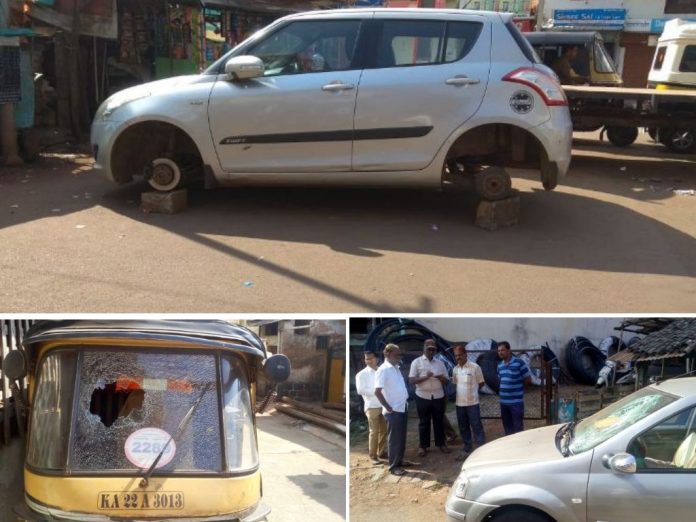 Vehicle damaged Vehicle damaged