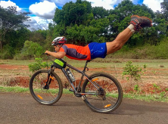 Bycycle yoga teacher