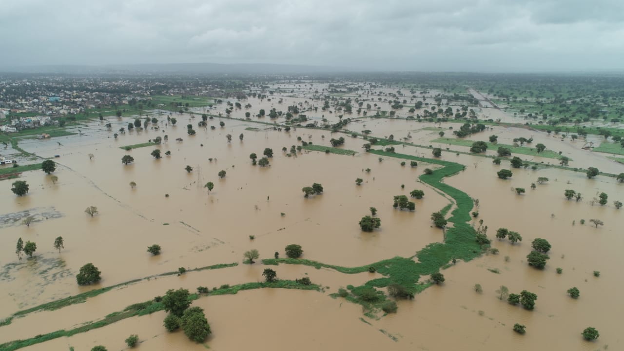 Flood markadey drone image