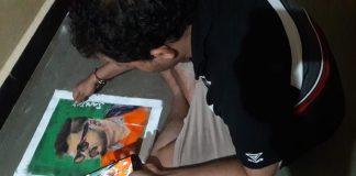 मित्राने रांगोळी काढून केला सन्मान Rangoli shirole pailwan