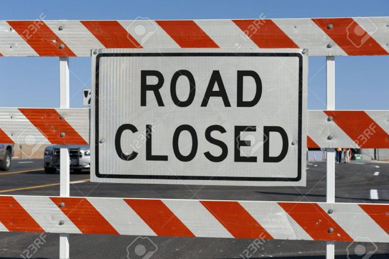 Road closed sign