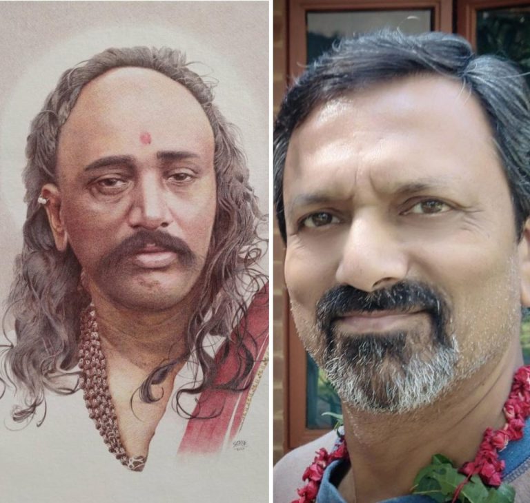 रंगीत बॉलपेनचा वापर करून बनवलं पोट्रेट