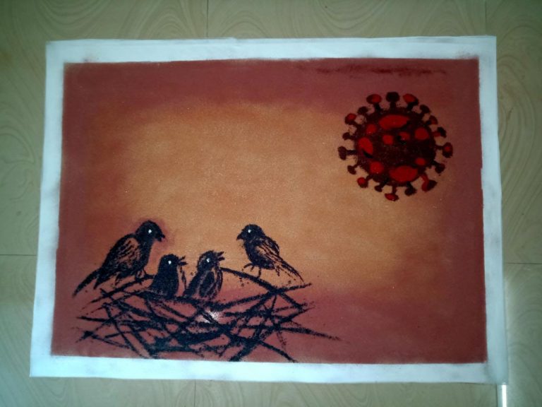 Corona awarness rangoli