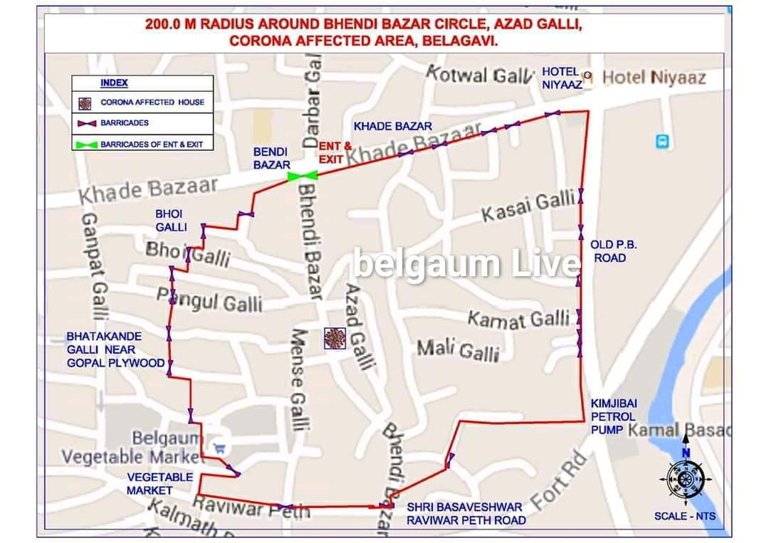 Map azad galli containtmen zone