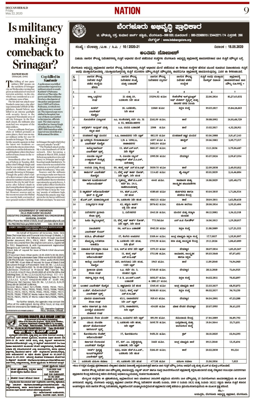 Bda defaulter news paper advt