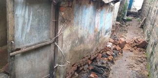 गटार बांधकामावेळी इमारतीचे नुकसान-