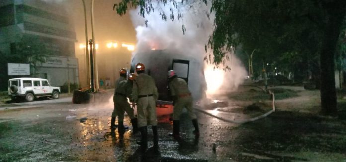 Ambulance burnt Ambulance burnt