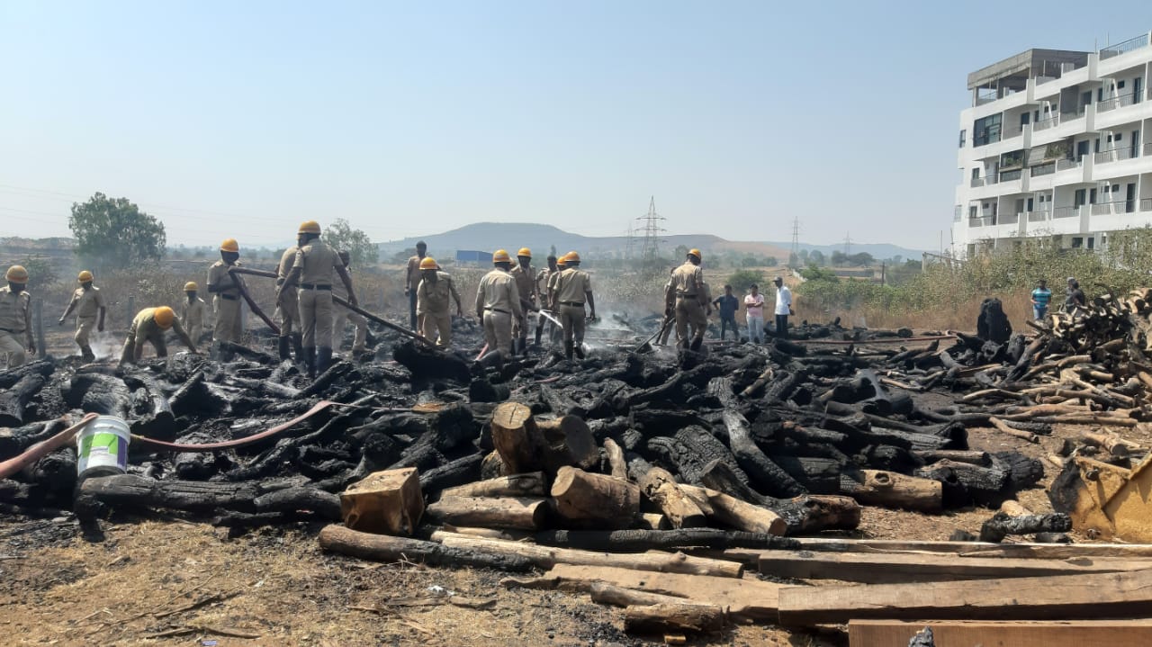 Timber depot burnt
