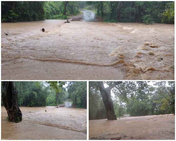 आंबेवाडी -किरावळे पूल पाण्याखाली