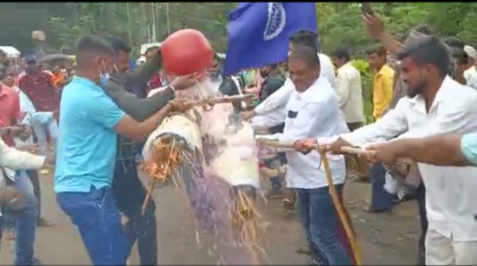 Protest against sanjay patil Protest against sanjay patil