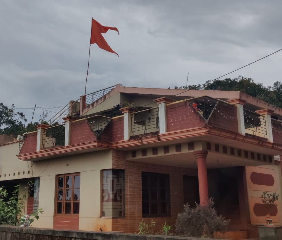 Saffron flag on houses