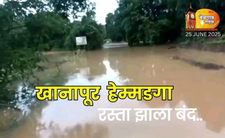 मणतुर्गा नजीक  हालात्री नदी पुलावर पाच फूट पाणी