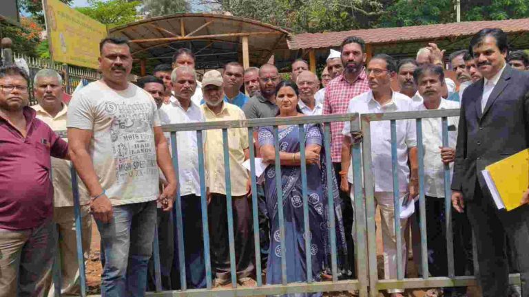 मालमत्ता करवाढी विरोधात काकती ग्रामपंचायत सदस्यांचे आंदोलन