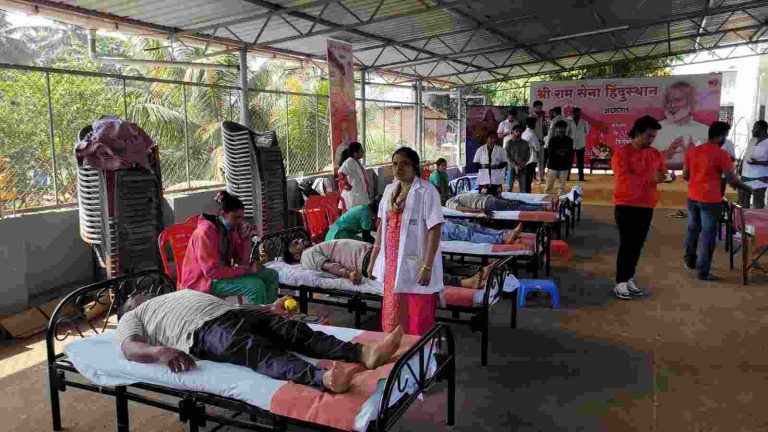 श्रीराम सेना हिंदुस्थानच्या रक्तदान शिबिराला उत्स्फूर्त प्रतिसाद