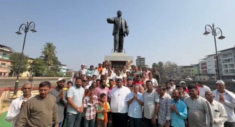 महाडमध्ये चवदार तळ्याला अभिवादन करून मराठी सन्मान यात्रेची सुरुवात;