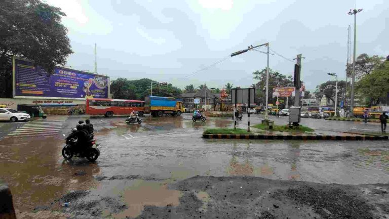 बेळगाव शहर व परिसरात पावसाची पुन्हा संततधार