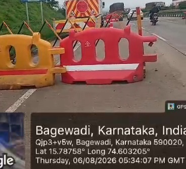 बडेकोळमठ अपघातप्रवण क्षेत्रात तात्पुरत्या उपाय योजना;